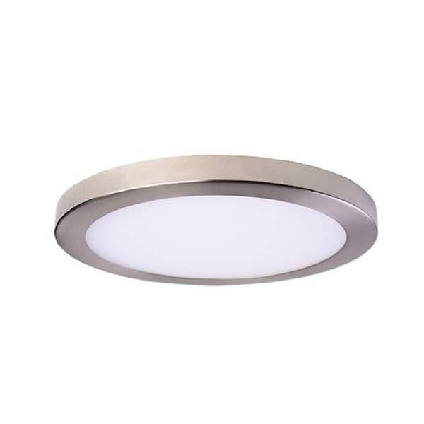 AMAX LIGHTING LED Platter 12 in. Canless 4000K New Construction and Remodel Integrated LED Recessed Light Kit with Nickel Trim