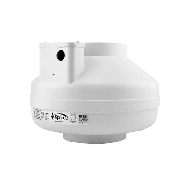 Spruce RB300 270 CFM 6 in. Inlet and Outlet Inline Ventilation Fan in White