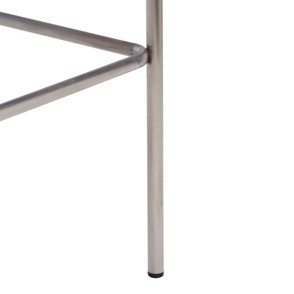 Cognac Leather and Silver Metal Saddle Counter Stool
