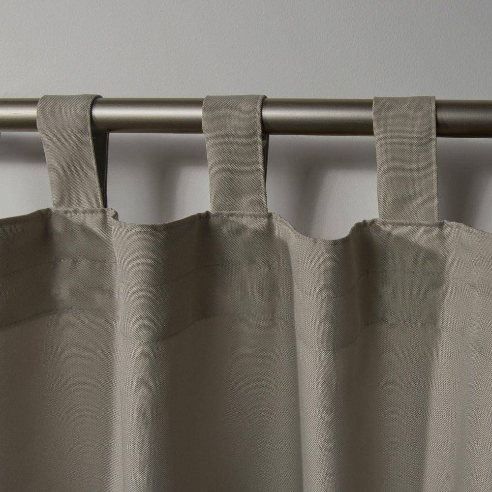 Taupe and Cloud Gray Light-Filtering Polyester Window Curtain Panel Pair