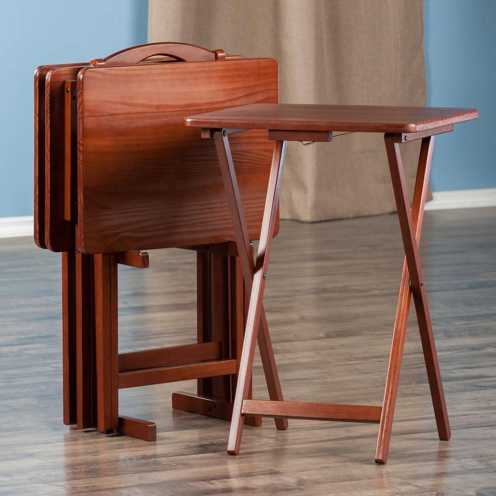 Alex19.06 in. Walnut 5-Piece Snack Table - thumbnail 9