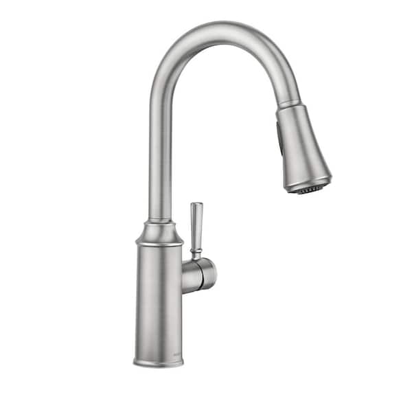 MOEN Conneaut Single Handle Pull-Down Sprayer Kitchen Faucet with Power Clean and Reflex in Spot Resist Stainless