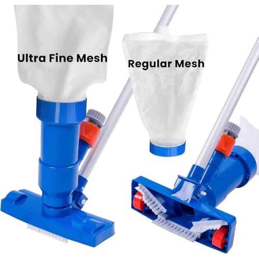 Upgraded Swimming Pool Jet Vacuum Cleaner with 56 Inch Pole Brush Mesh Bags for Spa Pond Lake Fountain Cleaning price history on PriceWatchPro