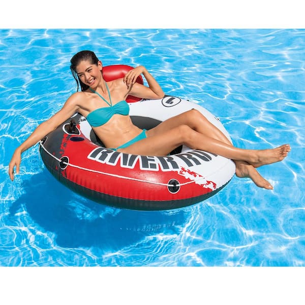 River Run Inflatable 2 Rider River Float with Cooler Plus River Run Single Tube