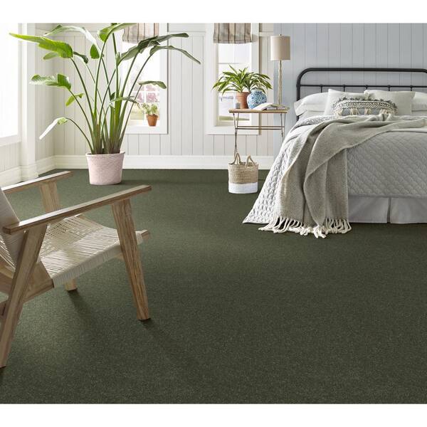 House Party II - Ivy - Green 51.5 oz. Polyester Texture Carpet - Installation Required