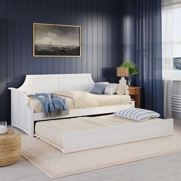 AFI Cambridge White Twin Solid Wood Daybed with Twin Trundle