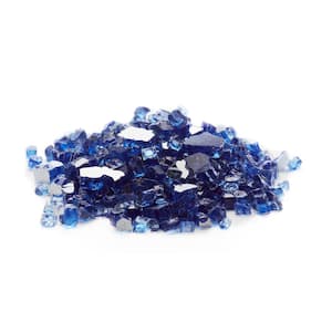 1/2 in. Cobalt Blue Tempered Reflective Fire Glass (10 lbs. Bag)