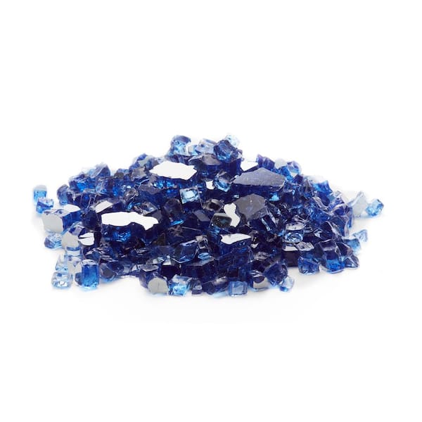 EXOTIC Fire Glass 1/2 in. Cobalt Blue Tempered Reflective Fire Glass (25 lbs. Bag)