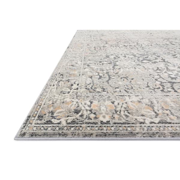 Lucia Grey/Mist 1 ft. 6 in. x 1 ft. 6 in. Sample Transitional Polypropylene/Polyester Pile Area Rug