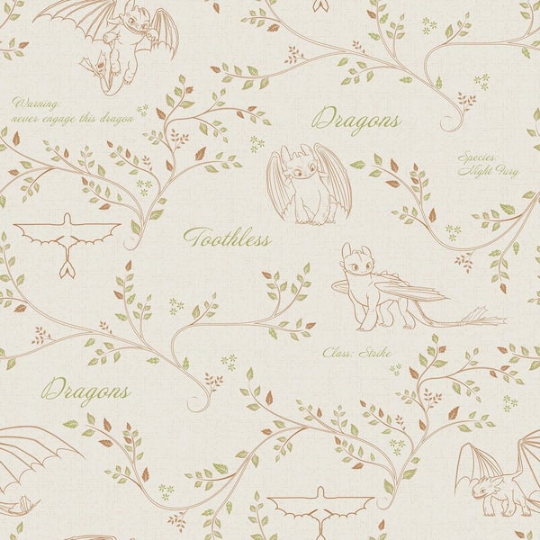 How to Train Your Dragon Toothless Radical Nature Cream Peel and Stick Wallpaper