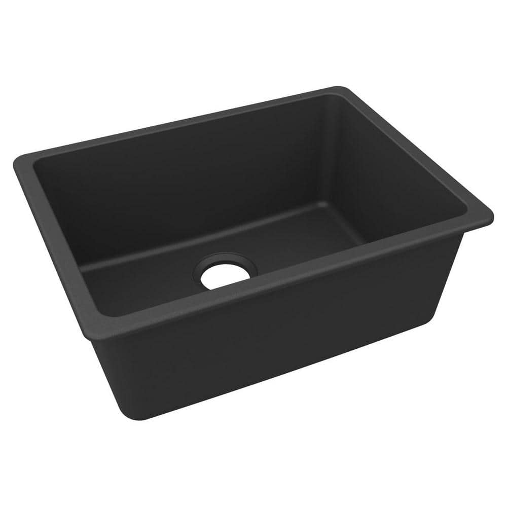 Matte Black Quartz Single Bowl Undermount Kitchen Sink