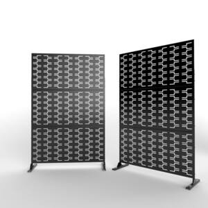 6.5 ft. H x 4 ft. W Black Laser Cut Metal Privacy Screen 3 Panels (24 in. x 48 in. x 3 panels)