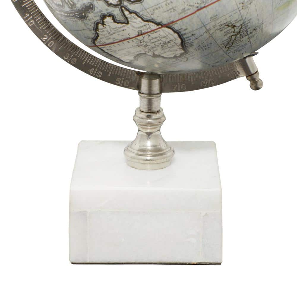 Gray Marble and Metal Modern Decorative Globe