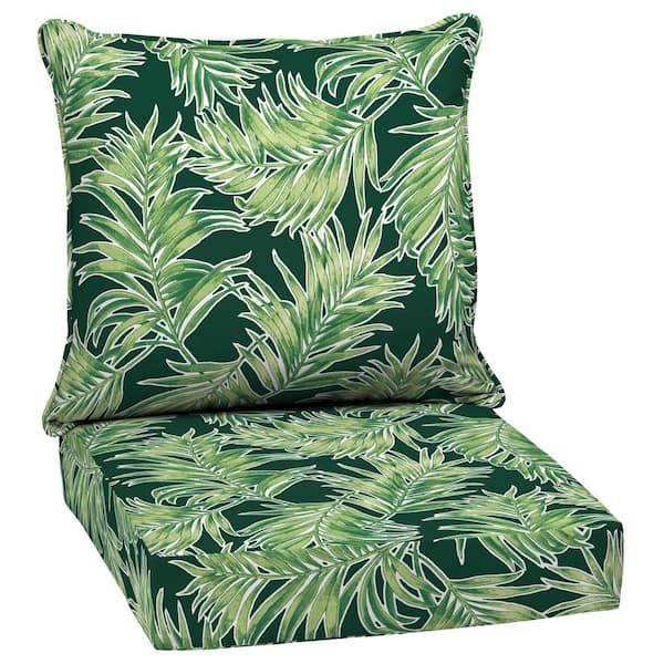 ARDEN SELECTIONS 24 x 24 Emerald Quintana Tropical 2-Piece Deep Seating Outdoor Lounge Chair Cushion