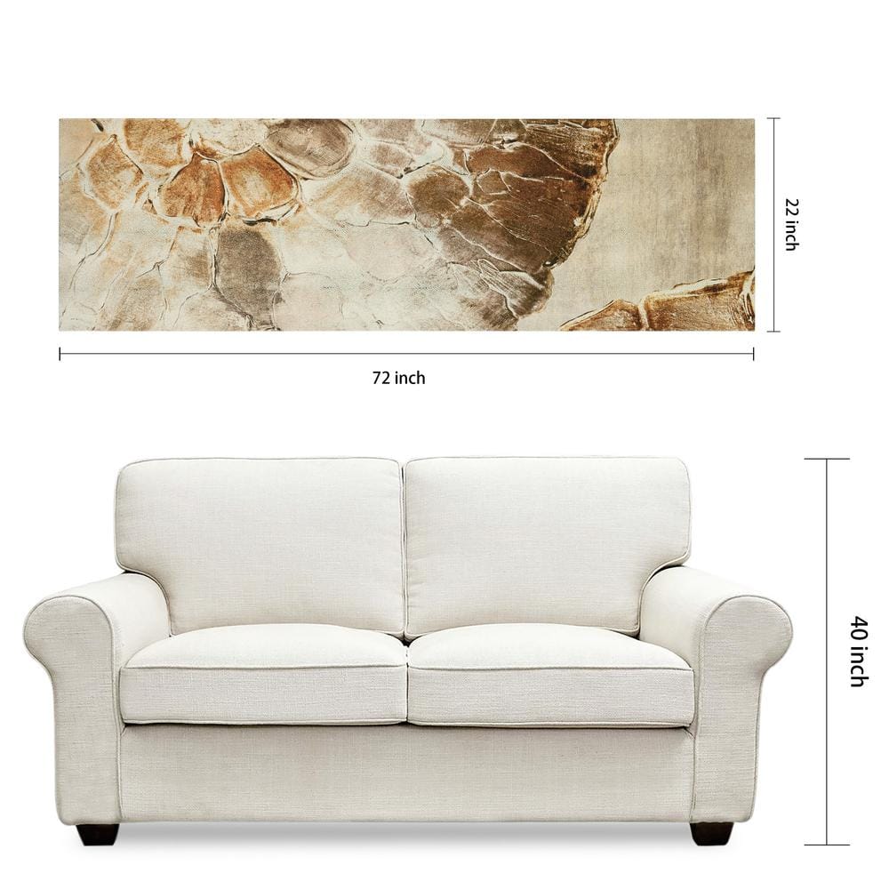 Golden Layers II 72" x 22" Gold Shagreen Abstract Canvas Wall Art