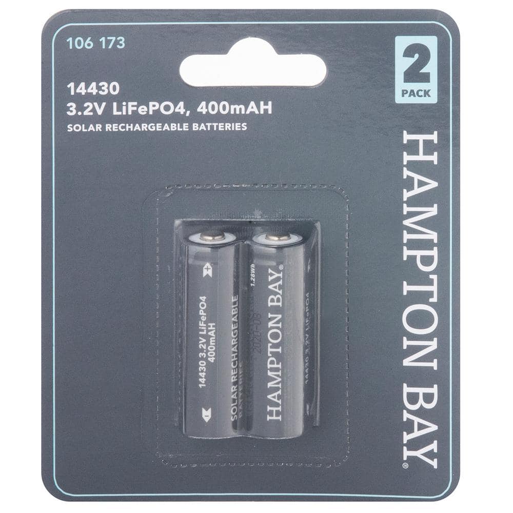 Lithium Phosphate 400mAh Solar Rechargeable 14430 Batteries (2-Pack) price history on PriceWatchPro