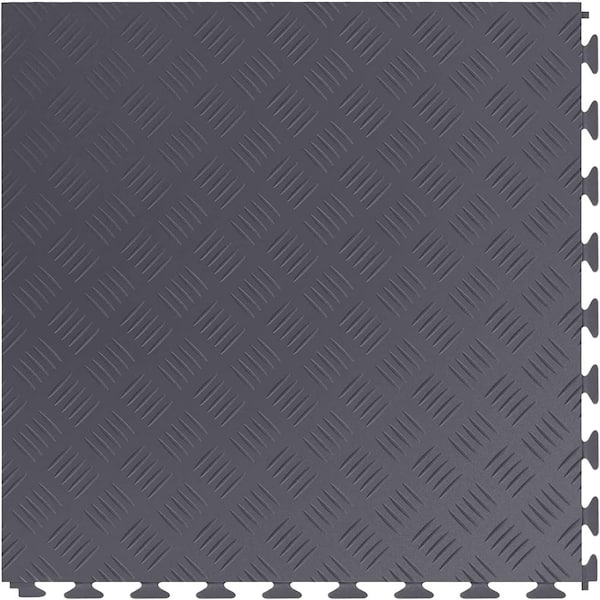 FLOORINGINC Nitro Diamond Fle x PVC Garage Floor Tiles, Dark Gray, 20.5 in. x 20.5 in., 177 in. Thick, 8-Pack, 23.35 sq. ft.