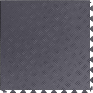 FlooringInc Dark Gray Diamond 20.5 in. W 20.5 in. L X .177 in. T Flexible PVC Garage Tiles (8 Tiles/23.35 sq.ft)