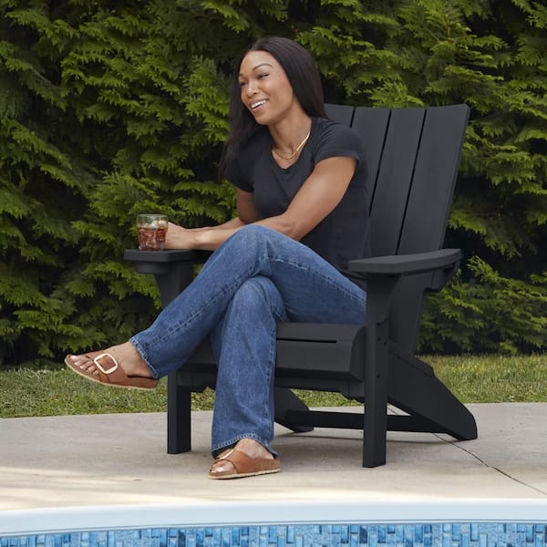 専用4 Keter Modern Grey Resin Adirondack Chair 261529 - The Home Depot