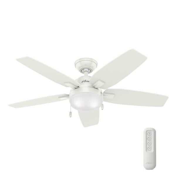 Hunter Antero 46 in. Indoor Fresh White Ceiling Fan With LED Light Kit and Remote