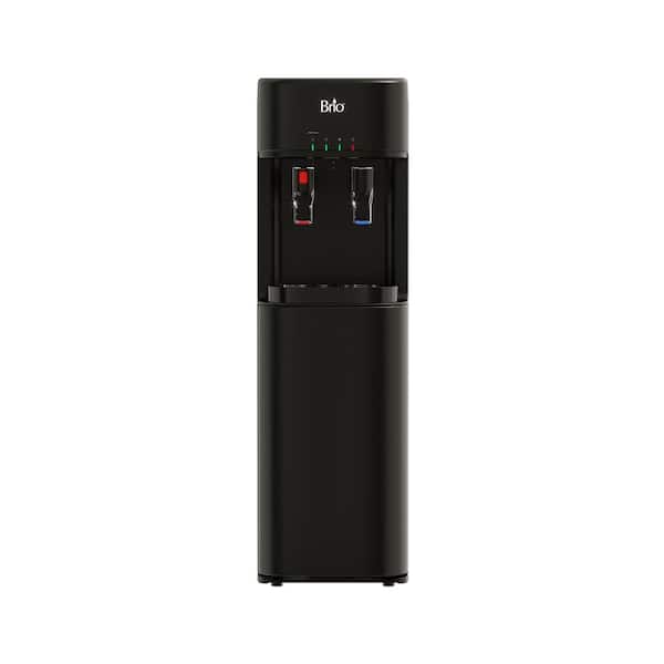 Brio Bottom Load Water Cooler Dispenser Paddle Dispensing, Hot & Cold, LED Lights w/Empty Bottle Alert, Black