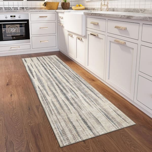 3 X 12 Ivory Ombre Runner Rug