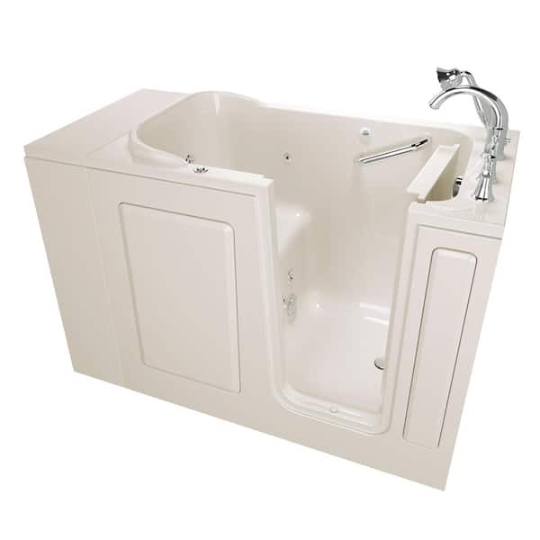 American Standard Exclusive Series 48 in. x 28 in. Right Hand Walk-In Whirlpool Bathtub with Quick Drain in Linen