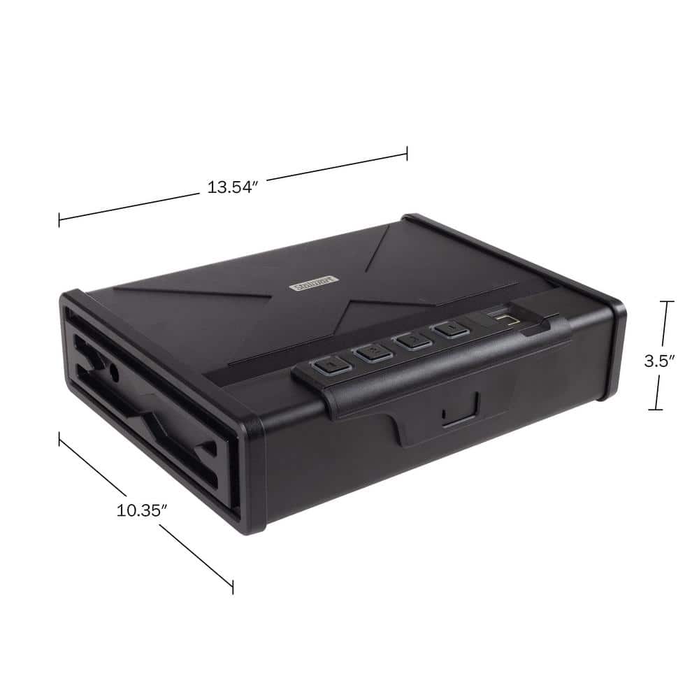 Stalwart Stalwart Desk 2-Gun Safe with Fingerprint Access - Heavy-Gauge Steel Lock Box Holds 2 Handguns