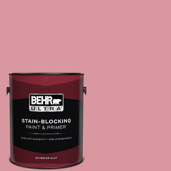 BEHR ULTRA 1 gal. #M150-4 Glow Pink Flat Exterior Paint & Primer