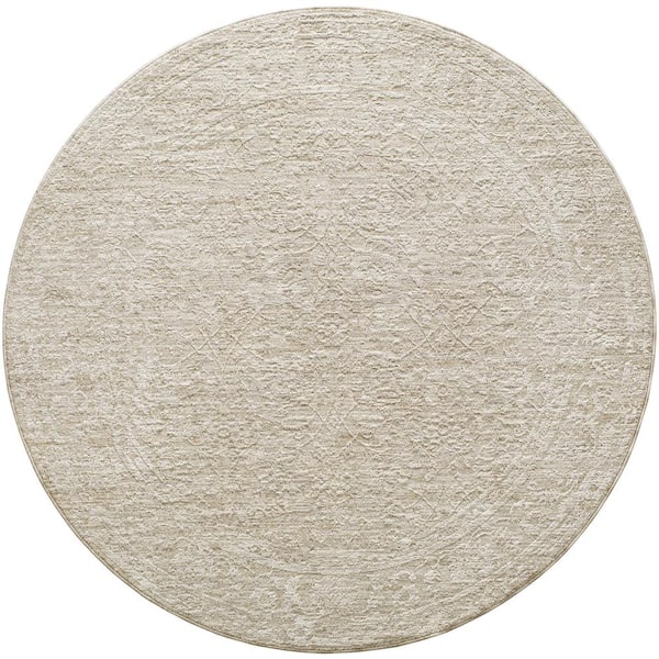 Masterpiece Gray Traditional 8 ft. Round ft. Indoor Area Rug