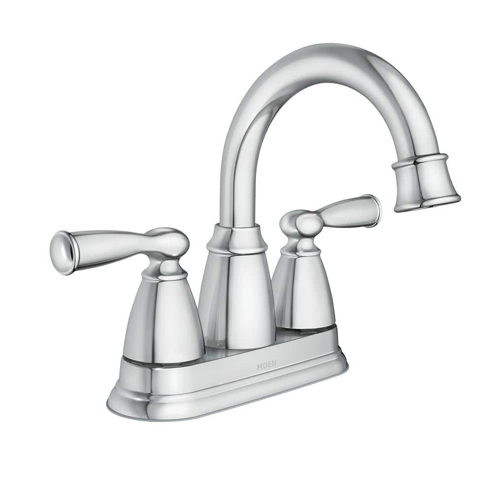 MOEN Banbury 4 In Centerset 2 Handle Bathroom Faucet In Chrome 84943   Chrome Moen Centerset Bathroom Faucets 84943 64 1000 