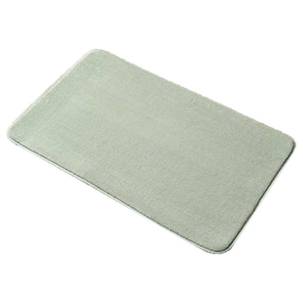 Unbranded Bath Rug 18 in. x 30 in. Almond Green Solid Microfiber Rectangle Non Slip Bath Mat
