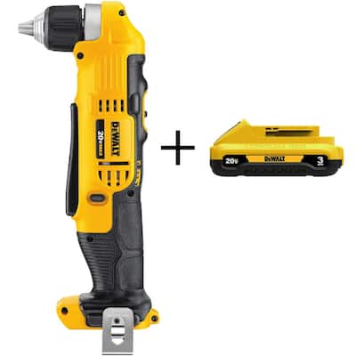 20-Volt MAX Cordless 3/8 in. Right Angle Drill/Driver with (1) 20-Volt 3.0Ah Battery