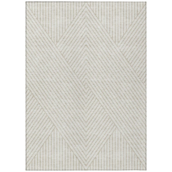 Chantille Machine Washable Indoor/Outdoor Abstract ACN937 Ivory 9 ft. x 12 ft. Area Rug