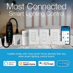 Caseta Smart Lighting Dimmer Switch (2 Count) Starter Kit with Smart Hub (P-BDG-PKG2W-HD)