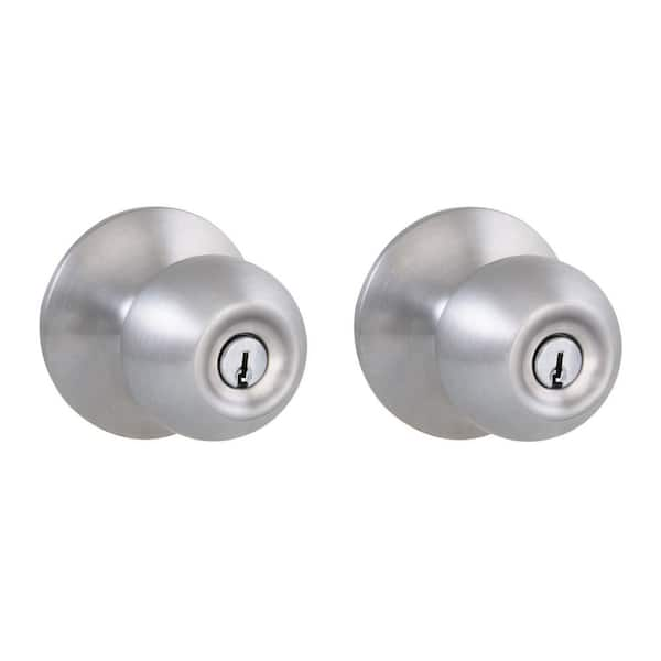 Stainless Steel Grade 2 Entry Door Knob with 2 SC1 Keys