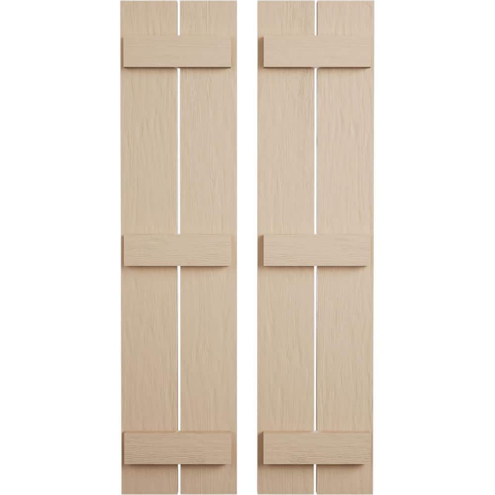 11.5 in. x 62 in. Timberthane Polyurethane 2-Board Spaced Board-n-Batten Rough Sawn Faux Wood Shutters Pair price history on PriceWatchPro