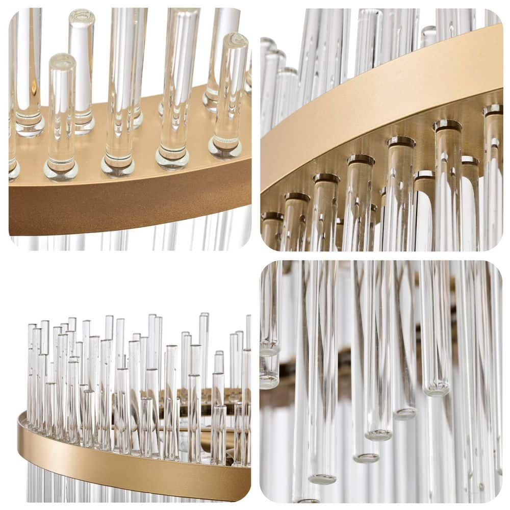 Casandra 5-Light Shiny Bronze Chandelier with Clear Crystal Bars
