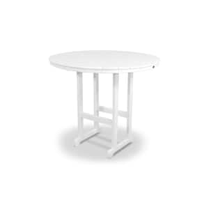 Monterey Bay Classic White 48 in. Round Patio Bar Table