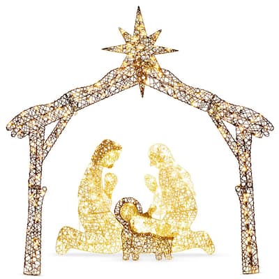 LED - Outdoor Nativity Sets - Outdoor Christmas Decorations - The Home ...