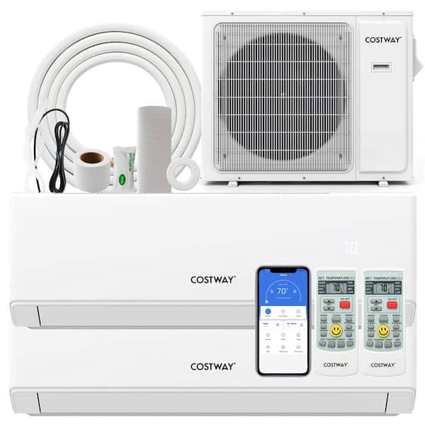 30k BTU 2 Zone 9K + 18K BTU Split Air Conditioner 23 SEER2 208-230V Wifi Enabled