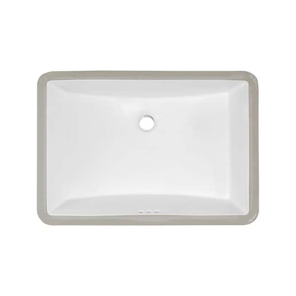 PELHAM & WHITE Packard 23-1/4 in. Undermount Ceramic Rectangular Bathroom Sink in White