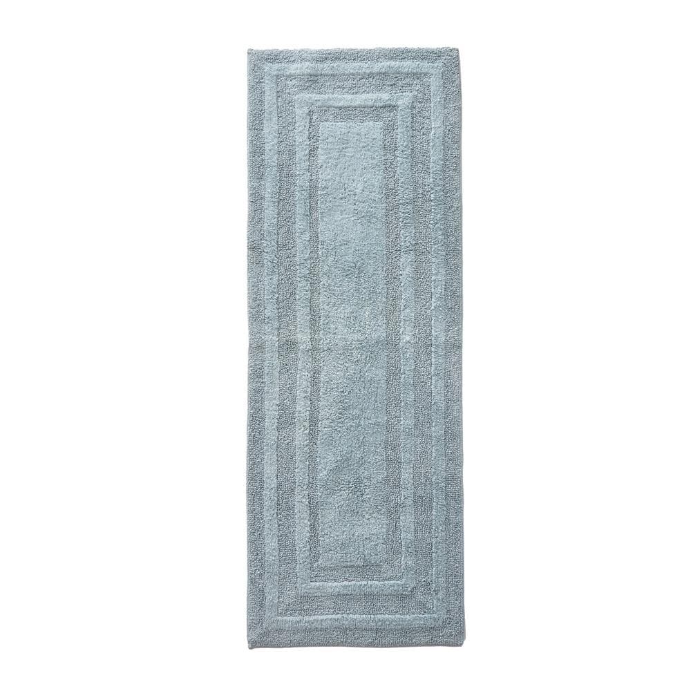 Logan Green Plush Cotton 60" x 22" Bathroom Runner Rug