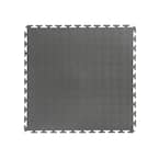 Gray Raised Coin 18 in. x 18 in. x 3.1 mm Rubber Interlocking Modular Flooring Tiles, 6-Pack (13.5 sq. ft.)