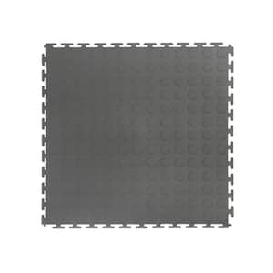 Raised Coin Gray 18 in. W x 18 in. L Rubber Interlocking Modular Flooring Tile (54 sq. ft.) 24-Pack