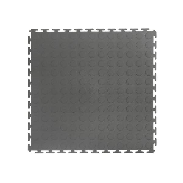 VersaTex Raised Coin Gray 18 in. W x 18 in. L Rubber Interlocking Modular Flooring Tile (54 sq. ft.) 24-Pack