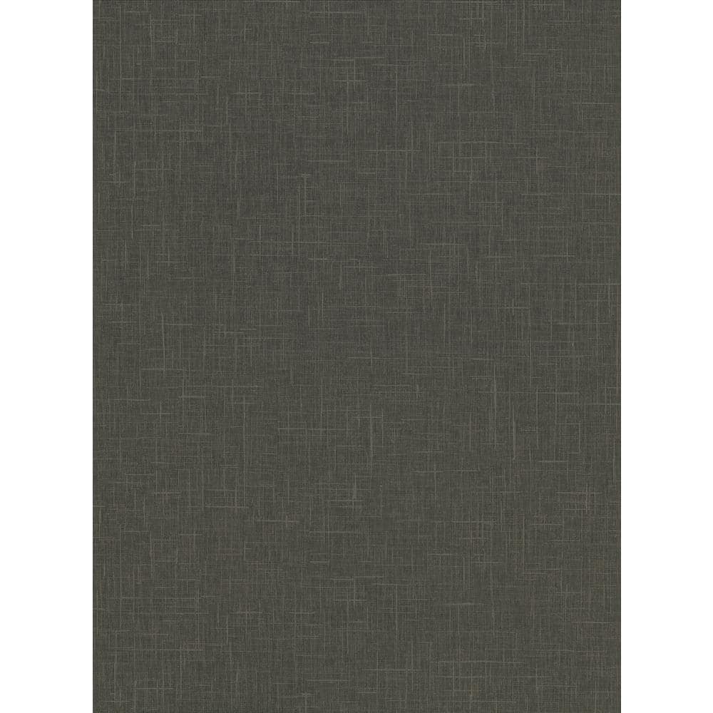 Warner Linville Charcoal Faux Linen Charcoal Wallpaper Sample 2945 ...