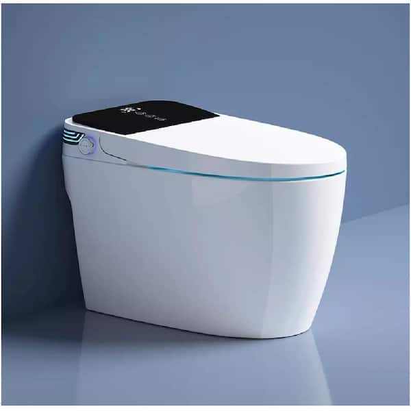 ET9 12 in. Rough-In 1-piece 1.2 GPF Automatic Dual Flush Smart Toilet in  White Seat Included