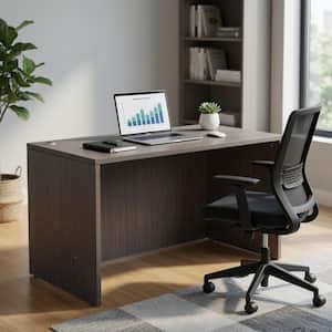 Benjara Nea 24 in. Rectangle Mocha Brown Wood Office Desk BM340742