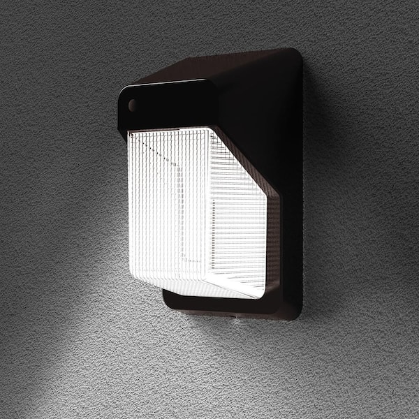 Commercial Electric High-Output Bronze Outdoor Integrated LED Wall Pack Light 